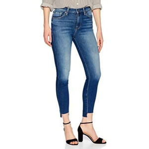 7 For All Mankind Ankle Gwenevere Raw Step Hem Medium Blue